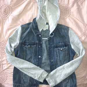 Denim Sweatshirt Jacket